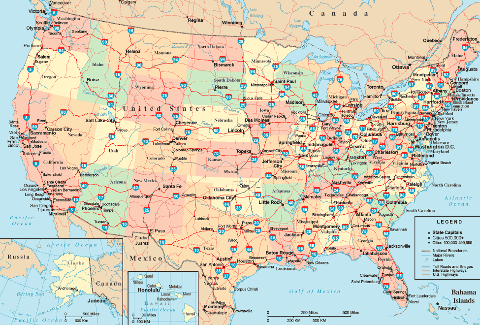 United States Interstate Highway Map