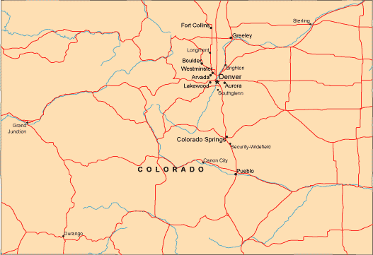United States Map Denver Colorado