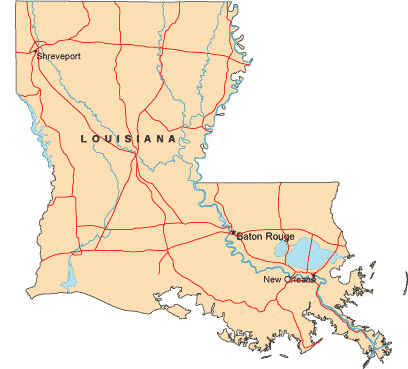 Us Map Louisiana