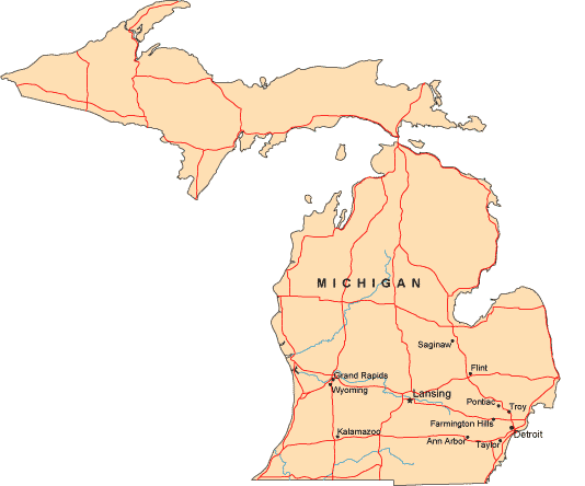 Us Map Michigan