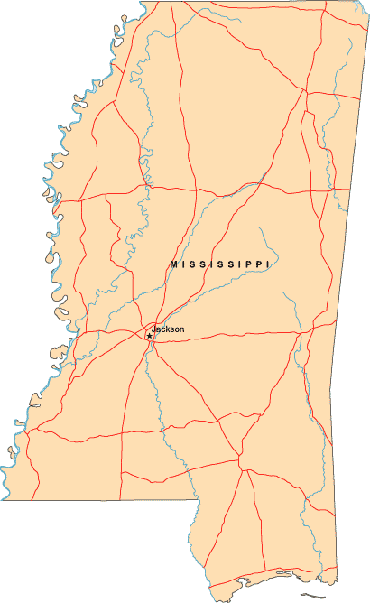 United States Map Mississippi