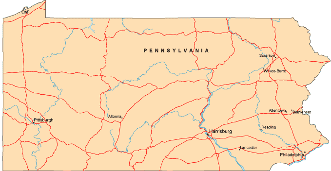 Us Map Pennsylvania