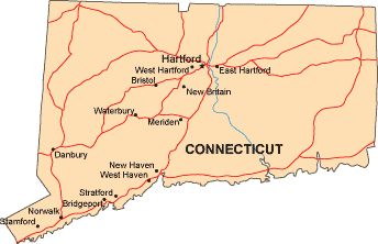 Connecticut map