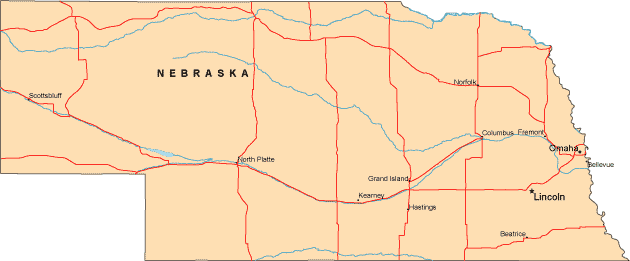 Nebraska map