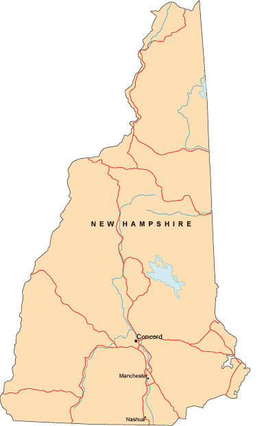 New Hampshire map