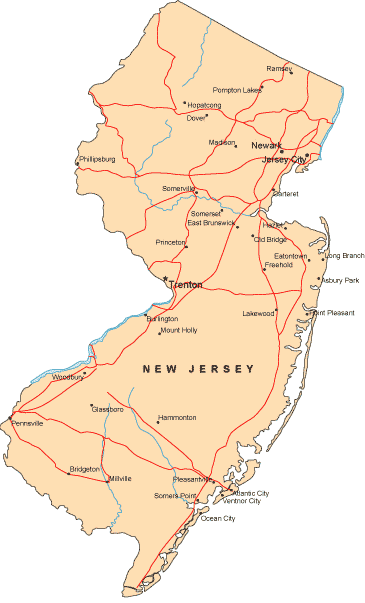 New Jersey map