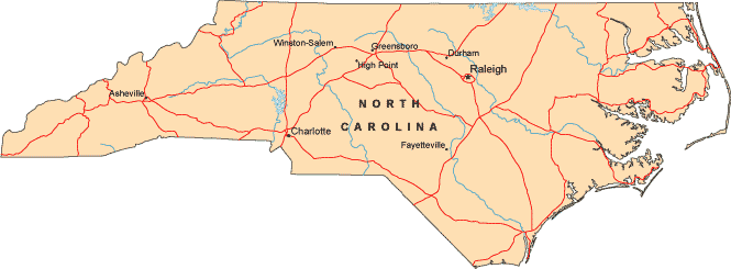 North Carolina map