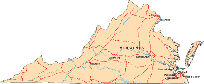 Virginia map